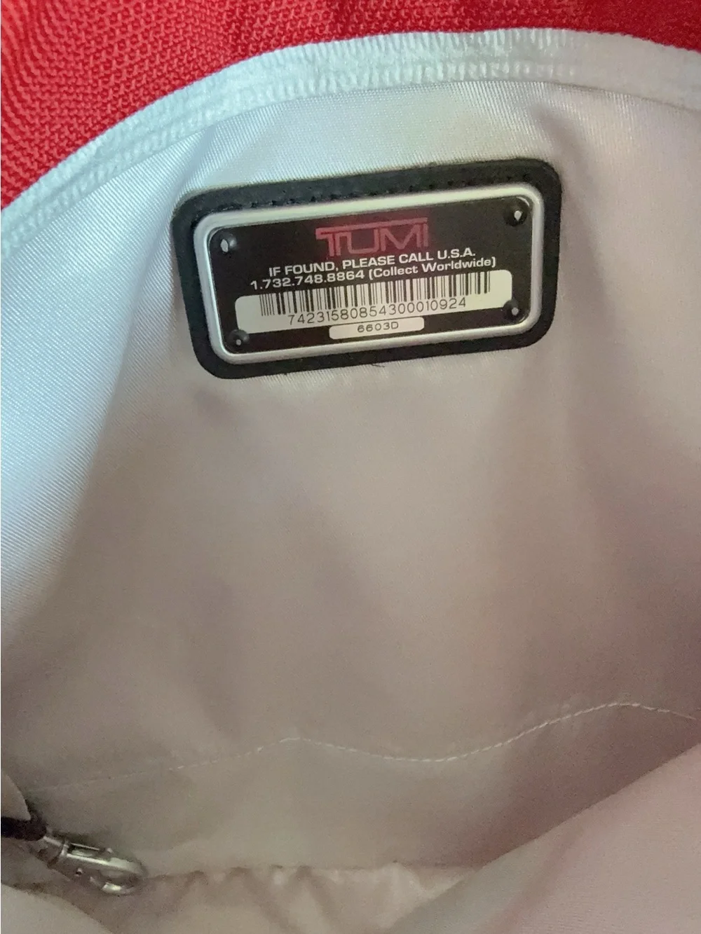 Tumi Red Synthetic Crossbody Messenger Bag